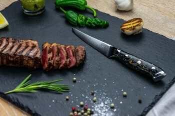 Ensemble de couteaux à steak Damascus noir et or - GOLD&ASH 7