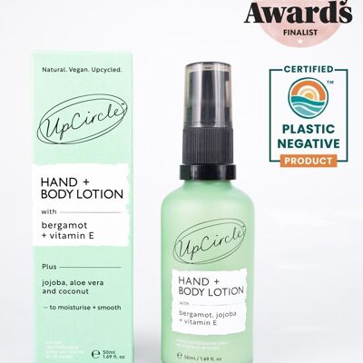 Eco Friendly Hand + Body Lotion with Bergamot + Vitamin E - Travel Size