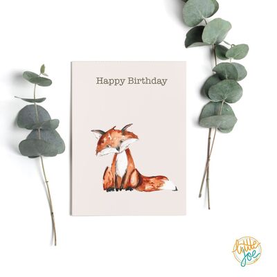 Tarjeta del feliz cumpleaños del diseño del zorro