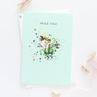 Miss You Unicorn Card