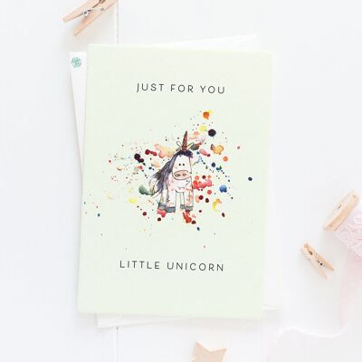 Solo para ti tarjeta de unicornio