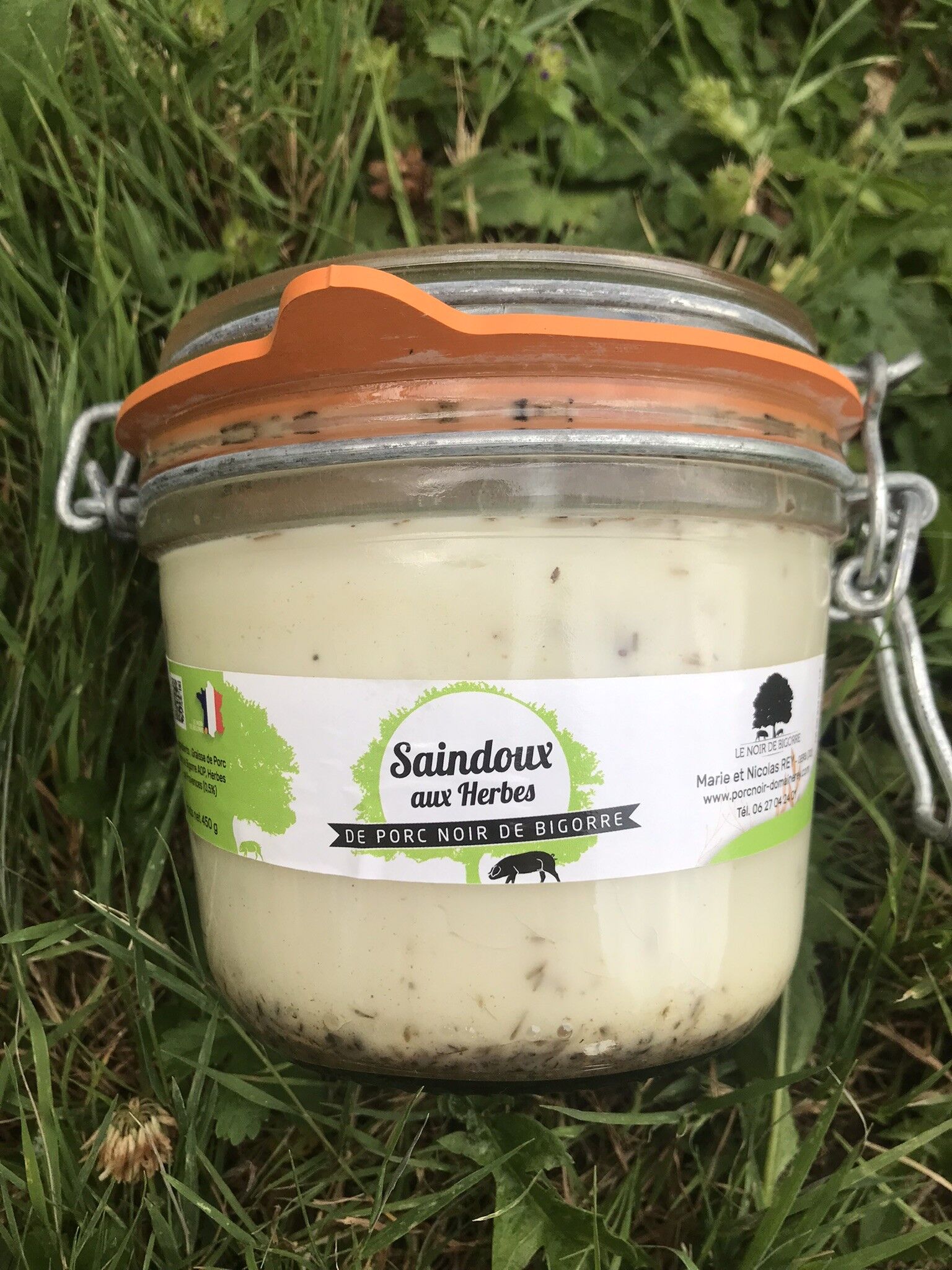 Achat Saindoux de Porc Noir de Bigorre AOP aux herbes