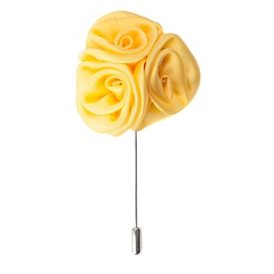 Triple Rose Lapel Pin, Yellow