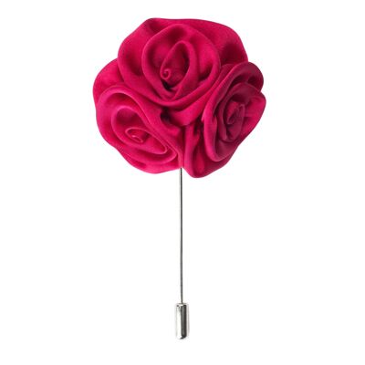 Triple Rose Lapel Pin, Hot Pink