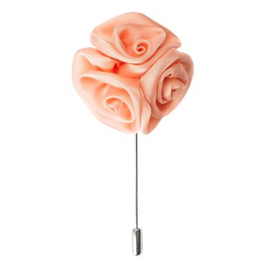 Triple Rose Lapel Pin, Salmon