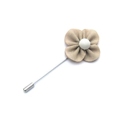 Poppy Lapel Pin, Cream