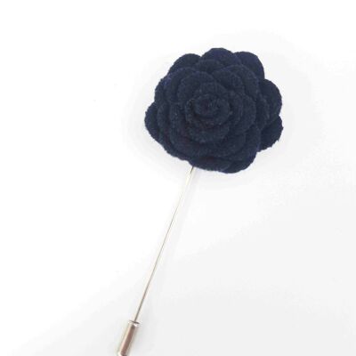 Felt Rose Lapel Pin, Navy