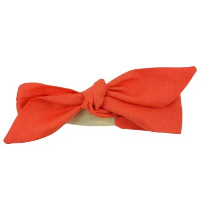 SET OF 3 APRICOT LINEN HEADBANDS