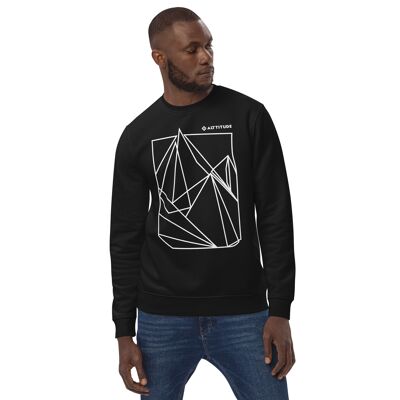 White Abstract Mountains - Organic Sweater