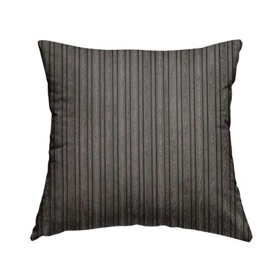 Polyester Fabric Corduroy Charcoal Grey Plain Cushions Piped Finish Handmade To Order