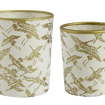 Medium tea light holder, flying birds