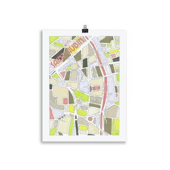 AFFICHE Illustrée Plan du Quartier Saint-Aubin, TOULOUSE 4
