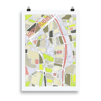 AFFICHE Illustrée Plan du Quartier Saint-Aubin, TOULOUSE 6