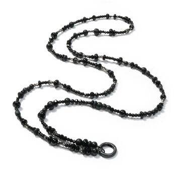 BlackPearl BlackBeauty 120, chaîne interchangeable de pierres précieuses extra longues