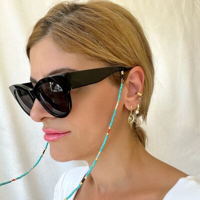 Turquoise Glasses Chain, Sunglasses Chain, Eyeglasses Holder, Glasses Chain, Laces for Sunglasses, Gift for Her, (CHRISTI-LACES)