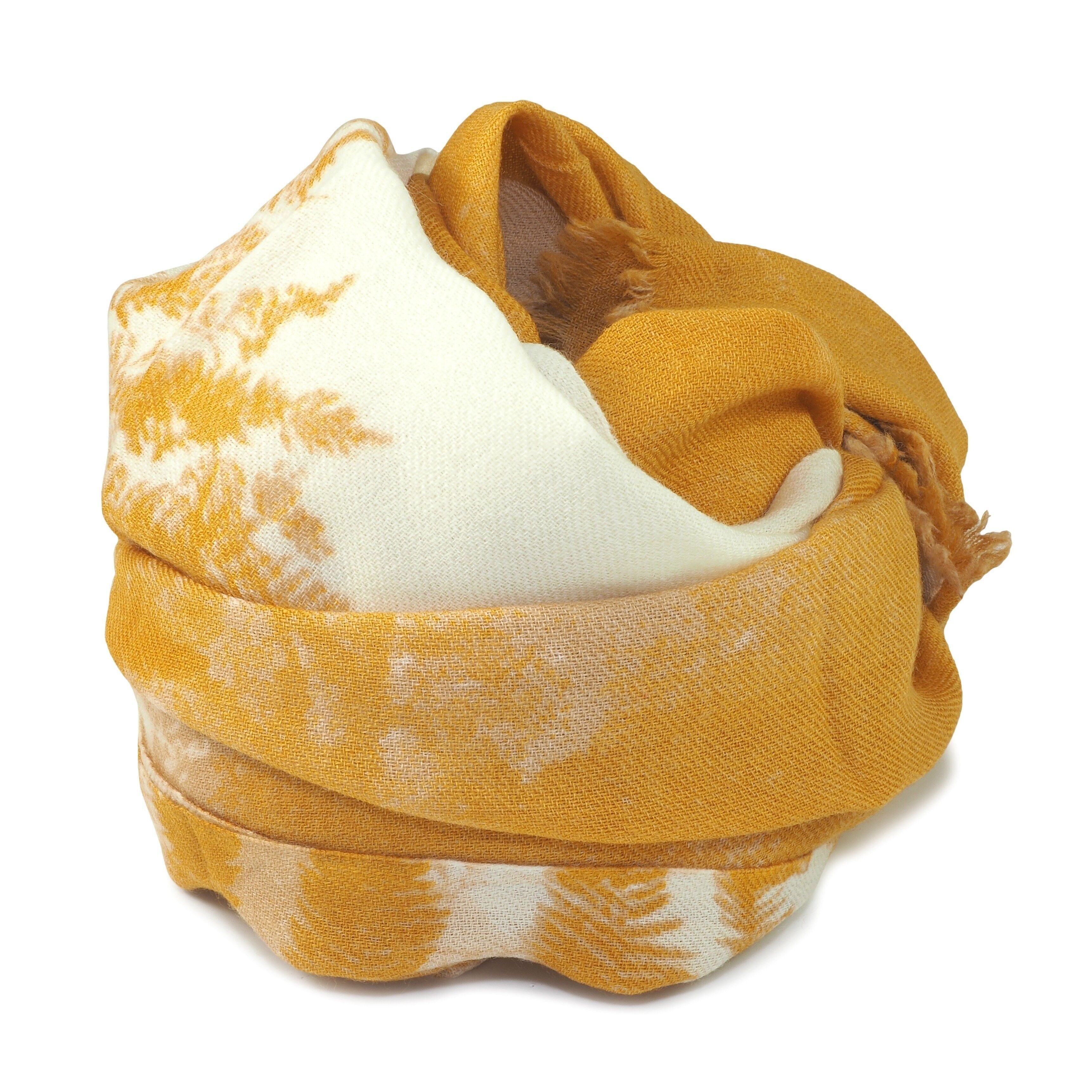 Sciarpa Fougères in lana gialla