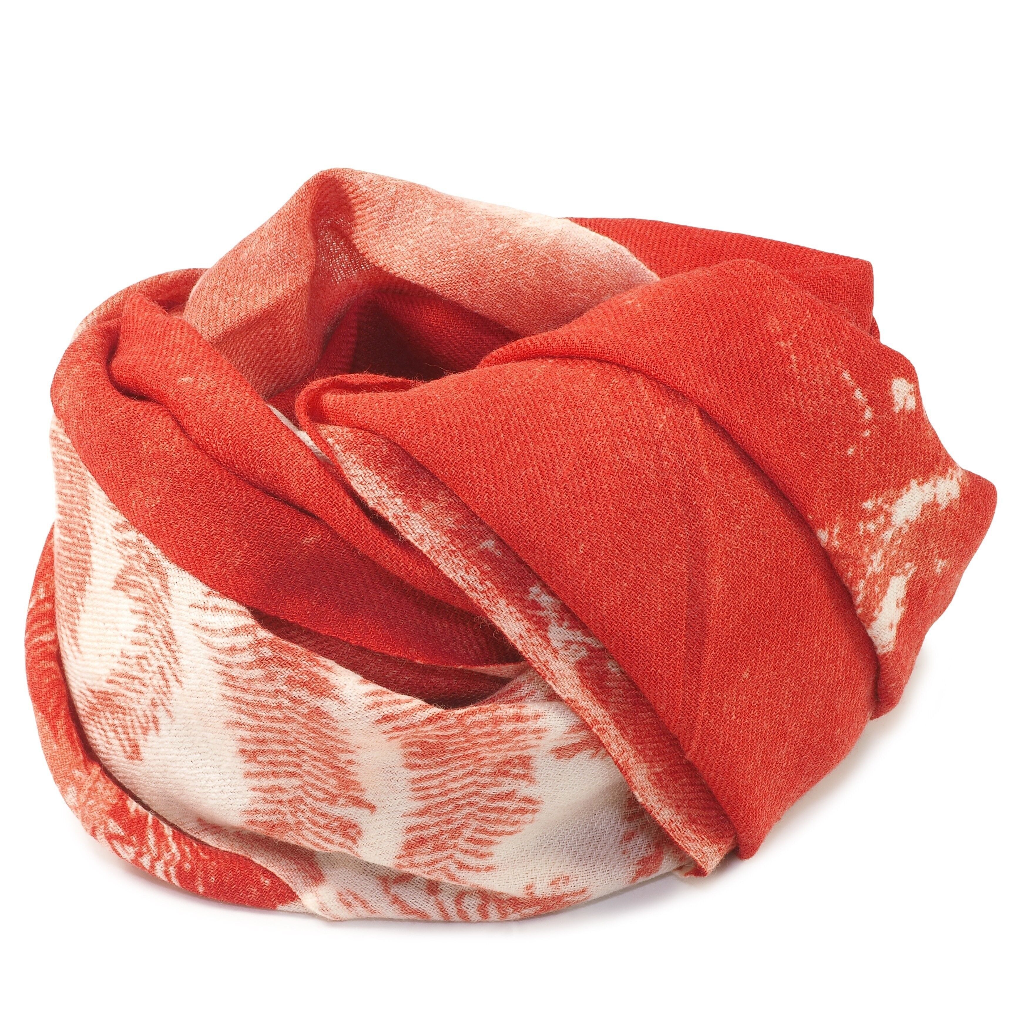 Sciarpa Fougères in lana rosa antico