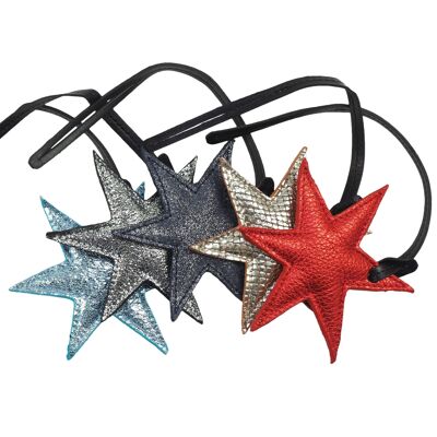 Assortimento di 5 portachiavi ETOILE grigio-grigi in pelle riciclata - a 2,4 € ciascuno