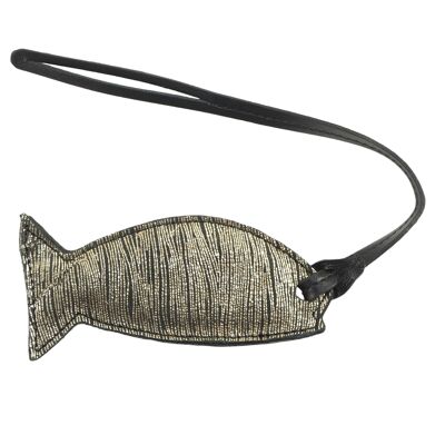 Assortiment de 5 Portes clés POISSON gris-gris en cuir upcyclé.