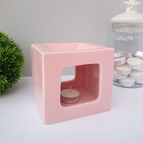 Cubic Ceramic Wax Melter - Pink