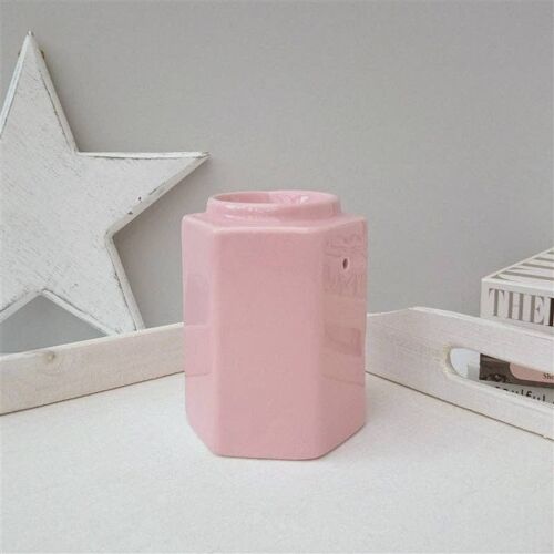 Stackable Hexagon Ceramic Wax Melter - Pink