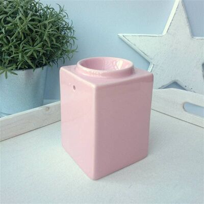 Stackable Square Ceramic Wax Melter - Pink