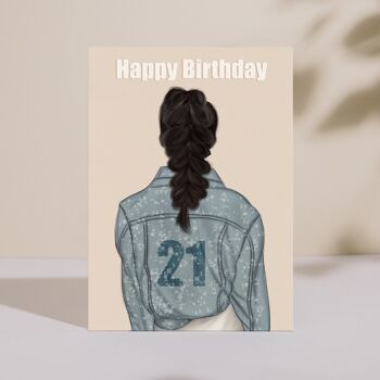 Carte de joyeux anniversaire - Veste bleu clair - Milestone 13e, 16e, 18e, 21e anniversaire 2