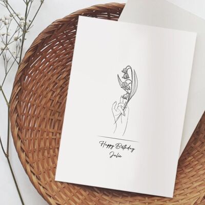 Personalised Birth Flower Greeting Card