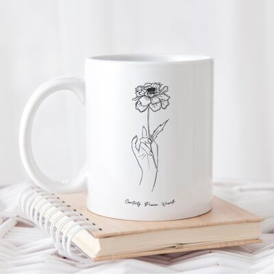 Mug Fleur de Naissance Personnalisé