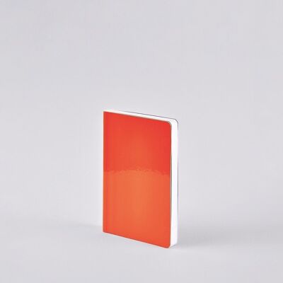 Candy S - Orange fluo | carnet nuuna A6 | Journal pointillé | Grille de points de 2,5 mm | 176 pages numérotées | Papier premium 120g | brillant | produit durablement en Allemagne