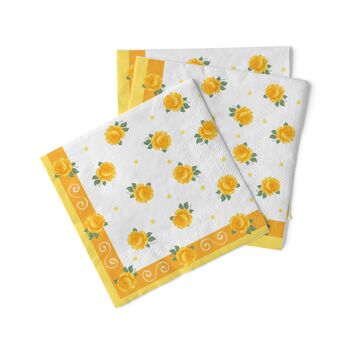 Serviette en tissu Rosita en jaune 33 x 33 cm, 20 pièces 2