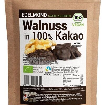 Walnut in 100% cocoa. organic