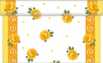 Chemin de table Rosita en jaune en Linclass® Airlaid 40 cm x 4,80 m, 1 pièce 1