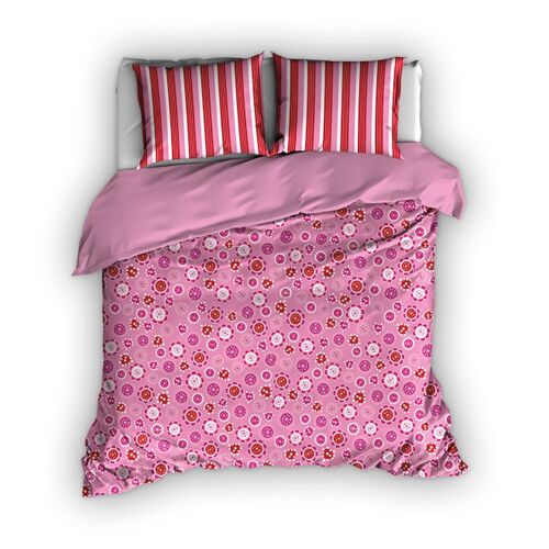 Romanette Dekbedovertrek Sterre Fuchsia 140x220