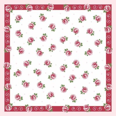 Tablecloth Rosita in Bordeaux from Linclass® Airlaid 80 x 80 cm, 1 piece - Floral flowers