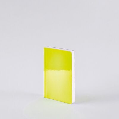 Candy S - Amarillo neón | libreta nuuna A6 | diario punteado | cuadrícula de puntos de 2,5 mm | 176 páginas numeradas | Papel premium de 120 g | brillante | producido de forma sostenible en Alemania