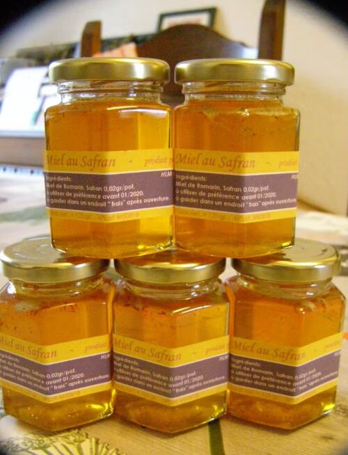 Rosemary honey with saffron - jar 125 gr