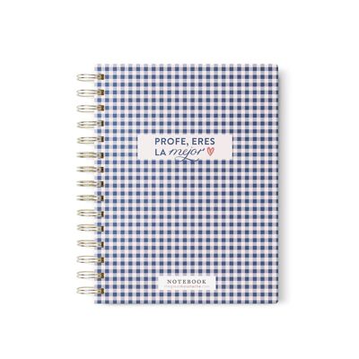 CARNET A5 - MON BLEU VICHY - ÉDITION PROFESSIONNELLE