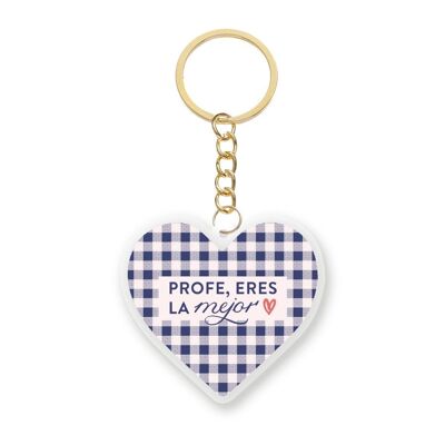 KEYRING - TEACHER YOU ARE THE BEST - BLUE VICHY