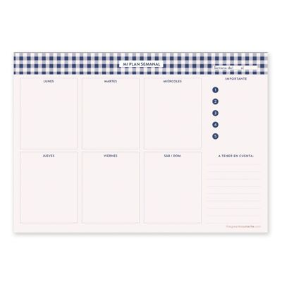 WEEKLY TABLE PLANNER - MY BLUE VICHY