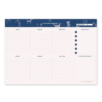 AGENDA DE BUREAU HEBDOMADAIRE - DOG LOVER 1