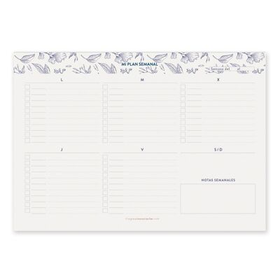 AGENDA SETTIMANALE DA SCRIVANIA - RIEDIZIONE VINTAGE BLU