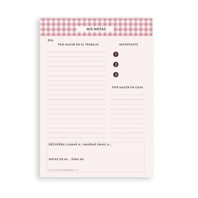 BLOC-NOTES A5 - MA ROSE VICHY