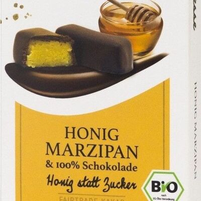 Honey marzipan in 100% chocolate, organic