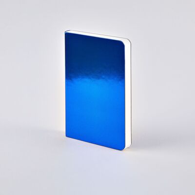 Brillant Starlet S - Bleu | carnet nuuna A6 | Journal pointillé | Grille de points de 2,5 mm | 176 pages numérotées | Papier premium 120g | effet métallisé | produit durablement en Allemagne