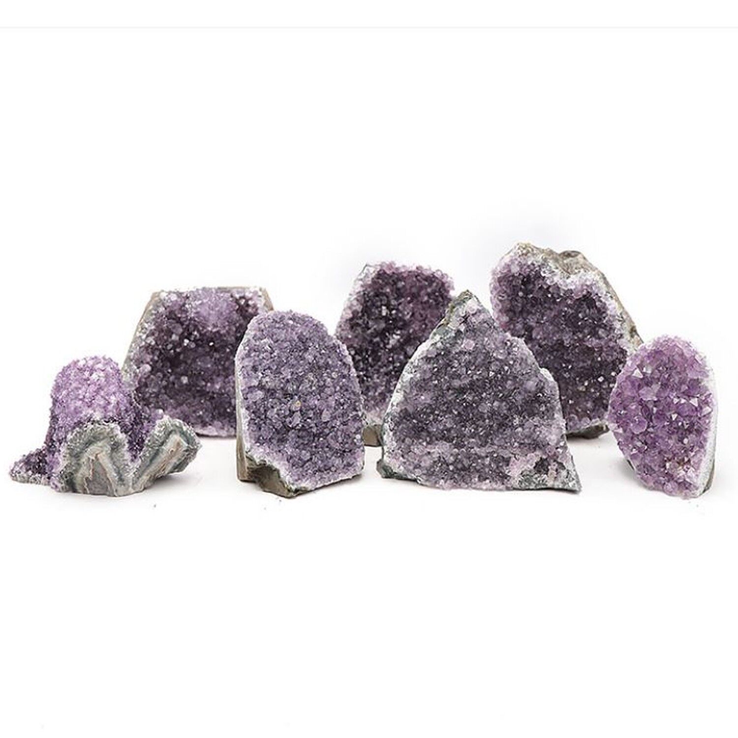 Lot von 7 Amethyst-Geoden aus Uruguay, Qualität A - 4.490 kg