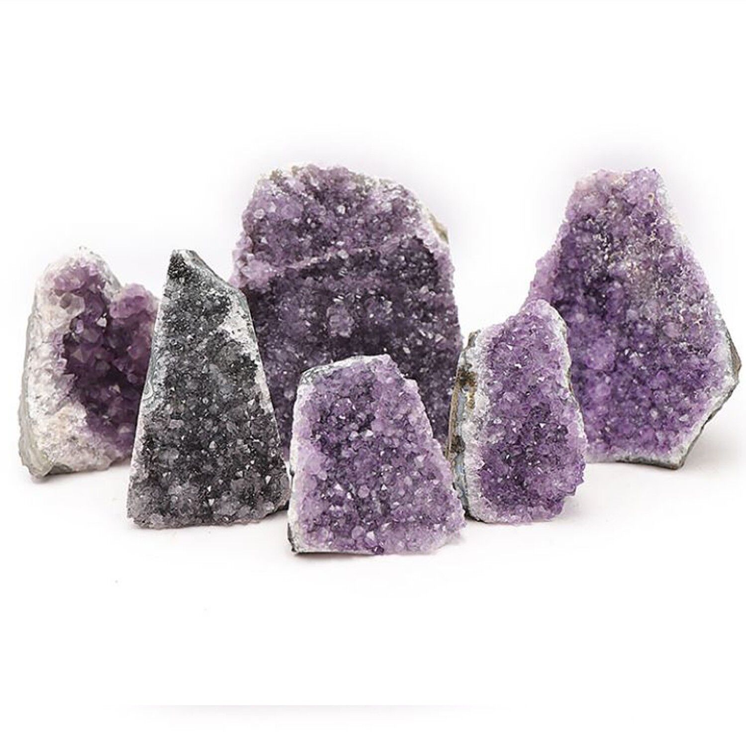 Lot von 6 Amethyst-Geoden aus Uruguay, Qualität A - 4,235 kg