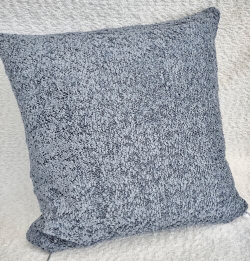 steel blue boucle decorative cushion 45