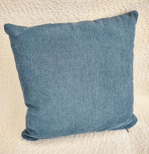 steel blue boucle decorative cushion 50