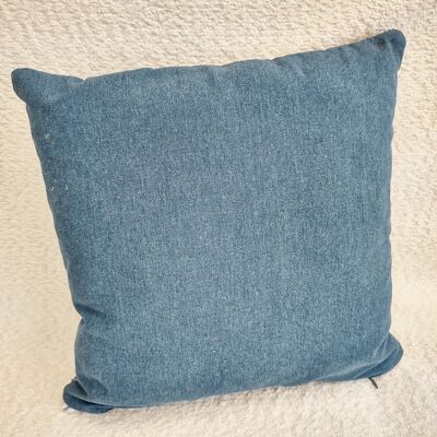steel blue boucle decorative cushion 50